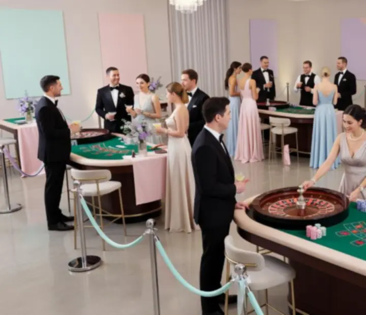 Stół eventowy w stylu casino podczas wydarzenia firmowego